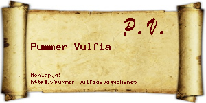 Pummer Vulfia névjegykártya